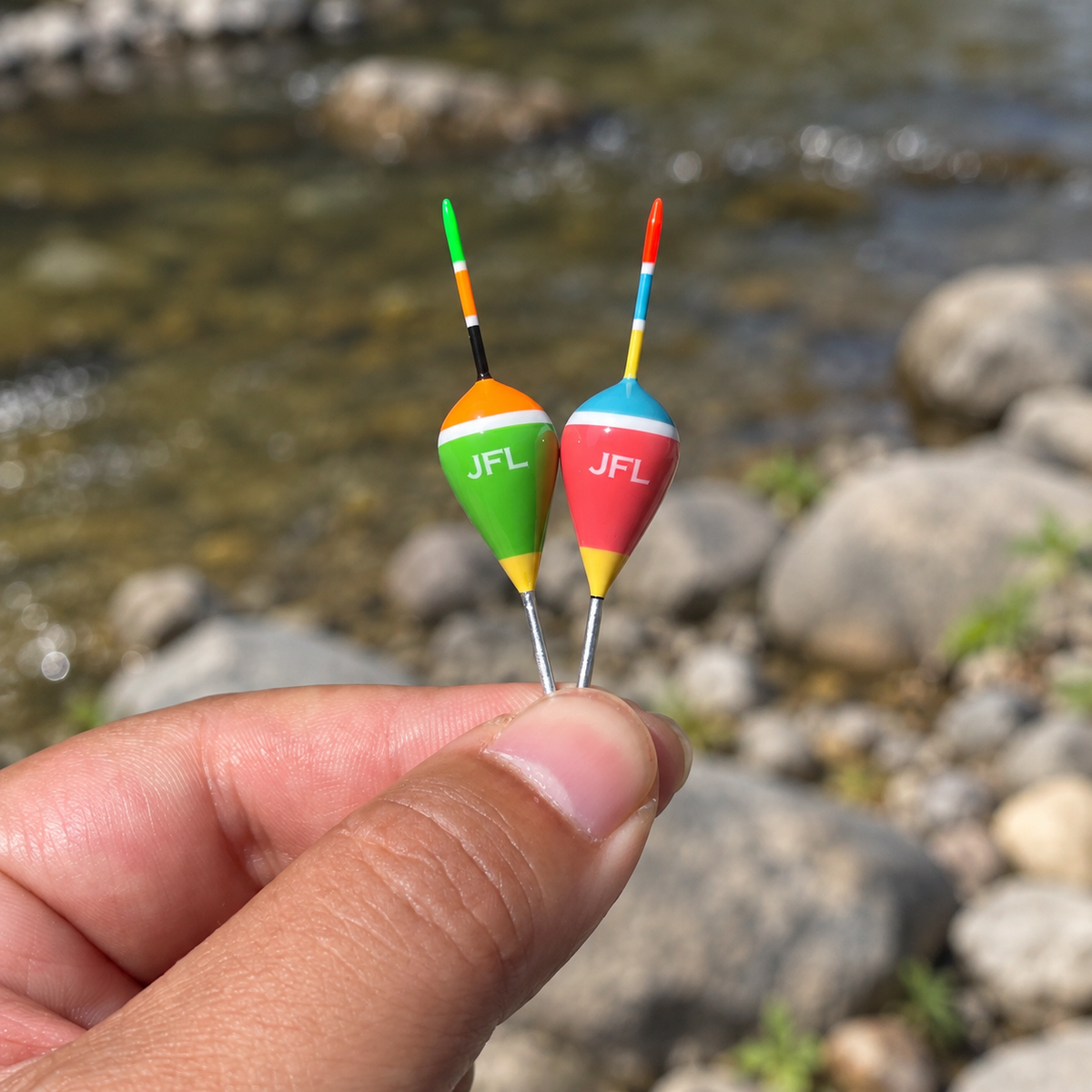 Two Top Floats held together beside a creek to show their compact size.