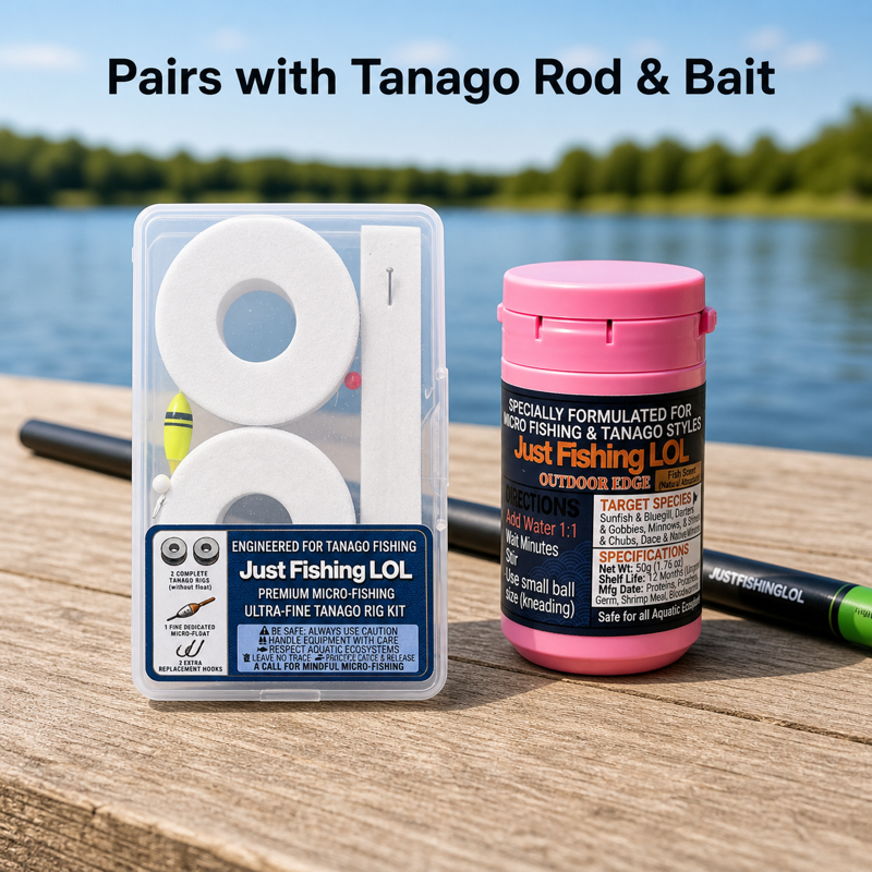 Tanago fishing rig kit paired with compact rod bait fine line and small-water tackle