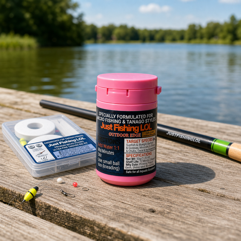 Tanago fishing bait paired with Just Fishing LOL tanago rod and ultra fine rig kit