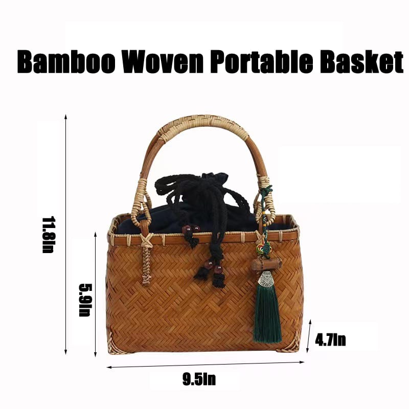Bamboo Woven Portable Basket