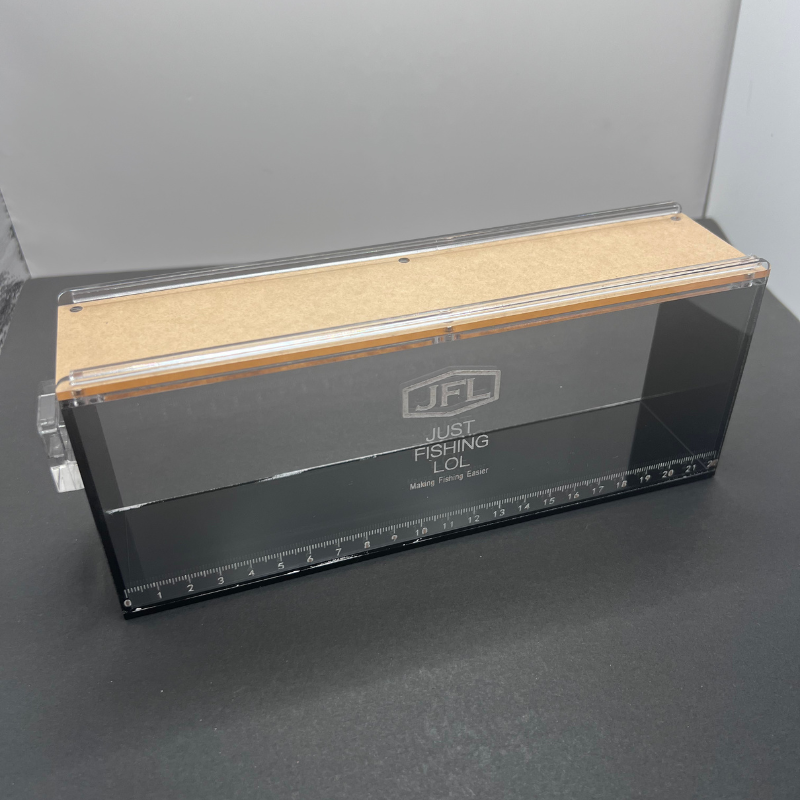Fish Viewing Box – Ultra-Clear Acrylic with Magnetic Sliding Lid | Transparent / Black Frame / Orange Frame