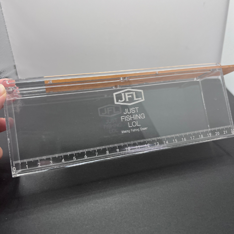 Fish Viewing Box – Ultra-Clear Acrylic with Magnetic Sliding Lid | Transparent / Black Frame / Orange Frame