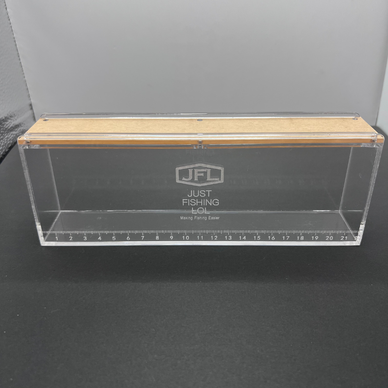 Fish Viewing Box – Ultra-Clear Acrylic with Magnetic Sliding Lid | Transparent / Black Frame / Orange Frame