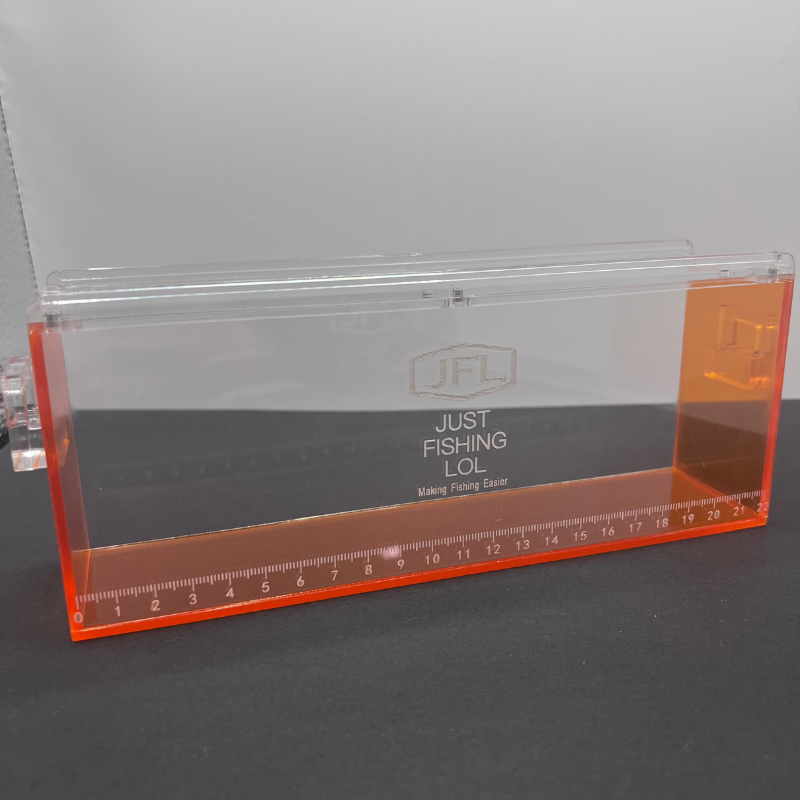 Fish Viewing Box – Ultra-Clear Acrylic with Magnetic Sliding Lid | Transparent / Black Frame / Orange Frame