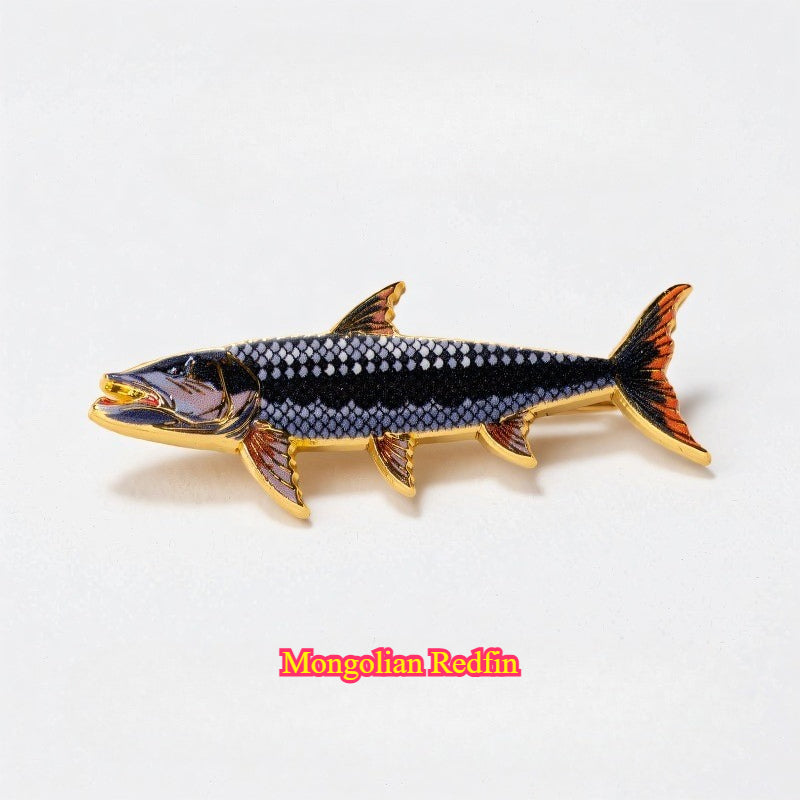 Fishing Fish Enamel Pin - Fisherman Hat & Lapel Badge - Fishing Lover Gift