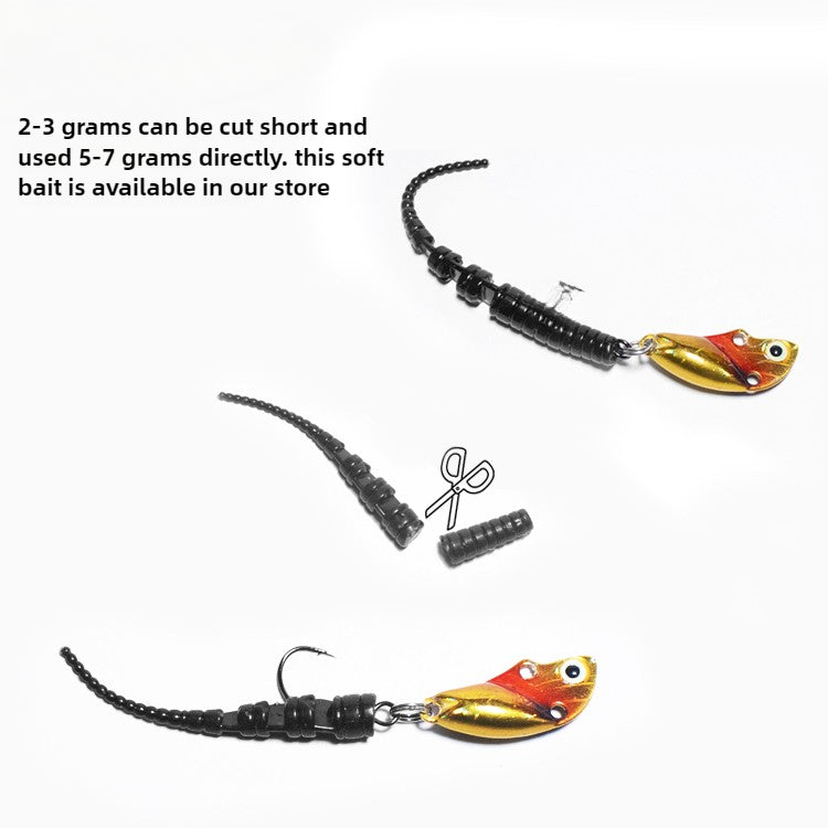 Luya Micromatter VIB Stream Melon Seed Sequins Bait Lead Head Hook Soft Bait Far Cast Iron Plate