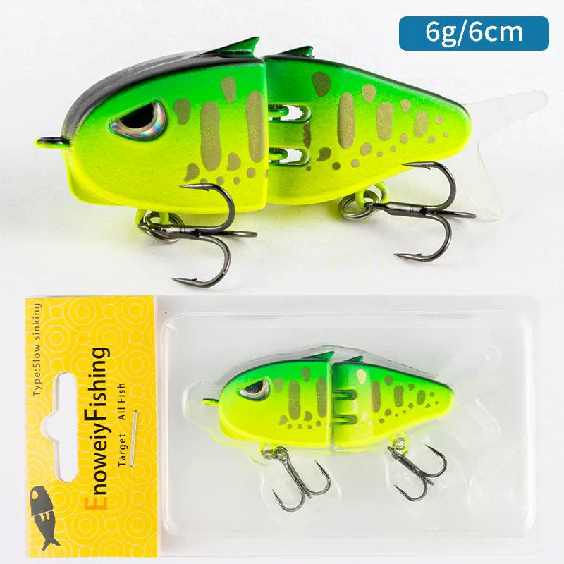 2-Segment Slow Sinking Jointed Fishing Lure – Realistic Pencil Swimbait for Bass & Trout