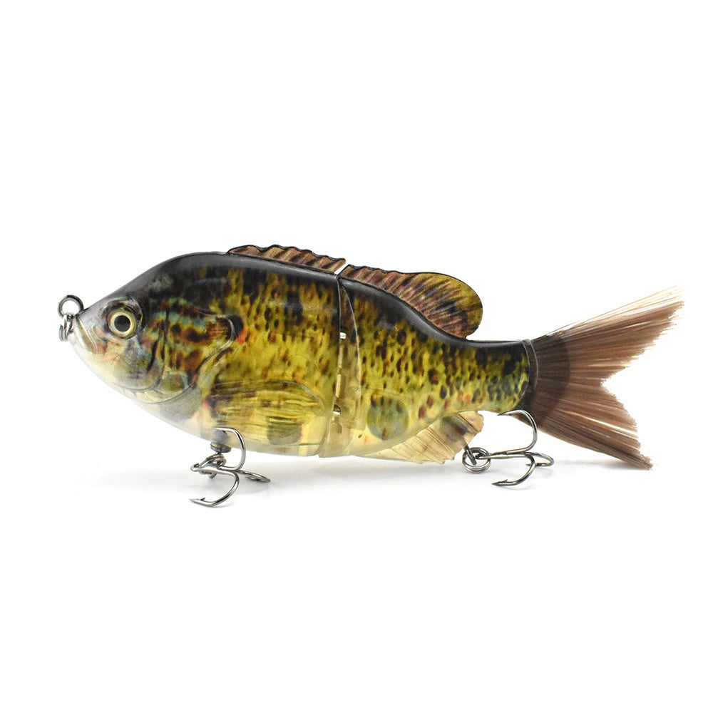 Sunfish Lure bait, 2 knobby fish, built-in noise bait