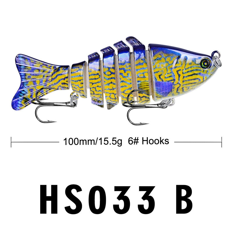 10Cm Classic Lure Bait Plastic Hard Bait 15.5g with Packing 7 Sections Multi-section Fish Bionic Fishing Bait Sea Fishing Hook