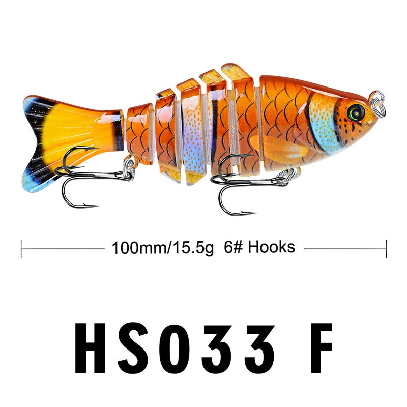 10Cm Classic Lure Bait Plastic Hard Bait 15.5g with Packing 7 Sections Multi-section Fish Bionic Fishing Bait Sea Fishing Hook