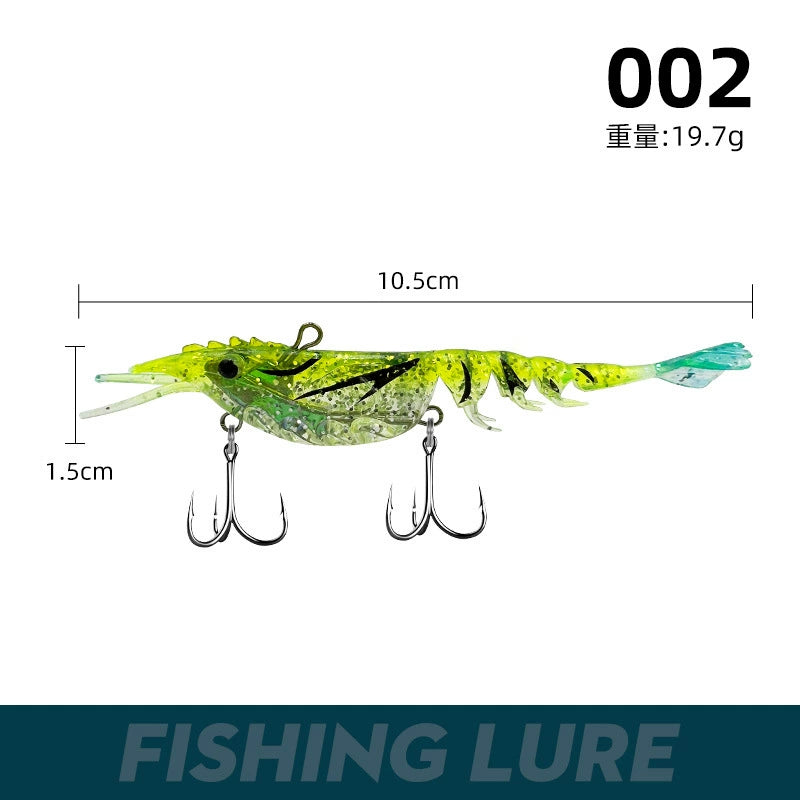 Multi-section soft shrimp bait 10.5cm rubber lead head with hook, simulated soft shrimp, lead-wrapped shrimp bait, Lure bait