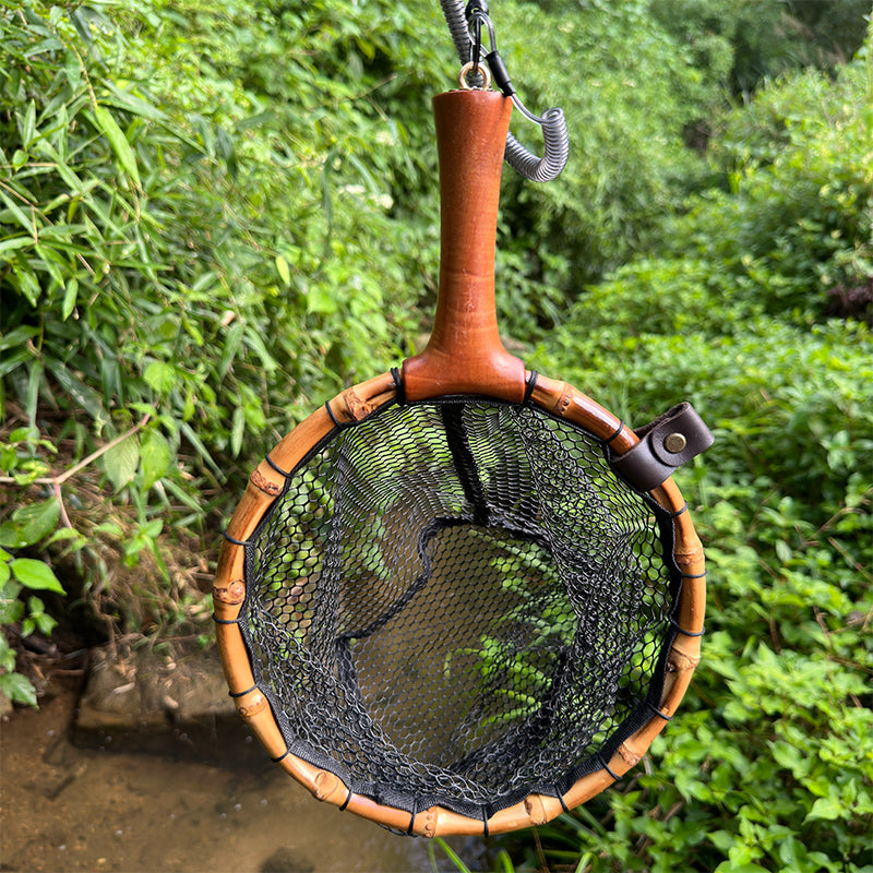 Portable handmade bamboo whip microfishing small net