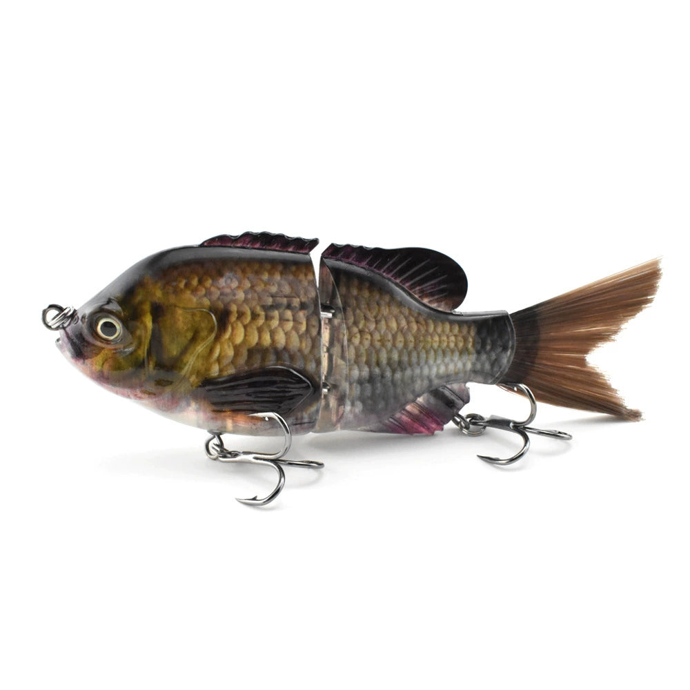 Sunfish Lure bait, 2 knobby fish, built-in noise bait