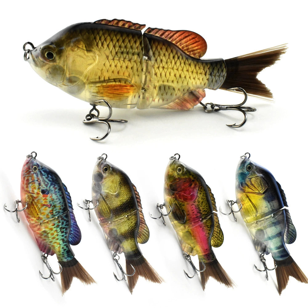 Sunfish Lure bait, 2 knobby fish, built-in noise bait
