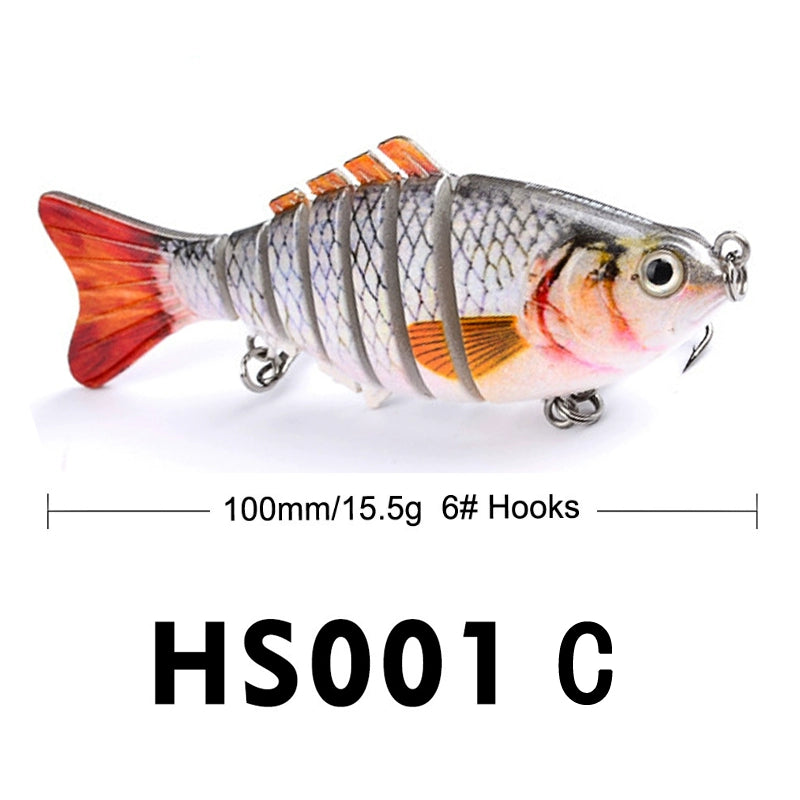 10Cm Classic Lure Bait Plastic Hard Bait 15.5g with Packing 7 Sections Multi-section Fish Bionic Fishing Bait Sea Fishing Hook