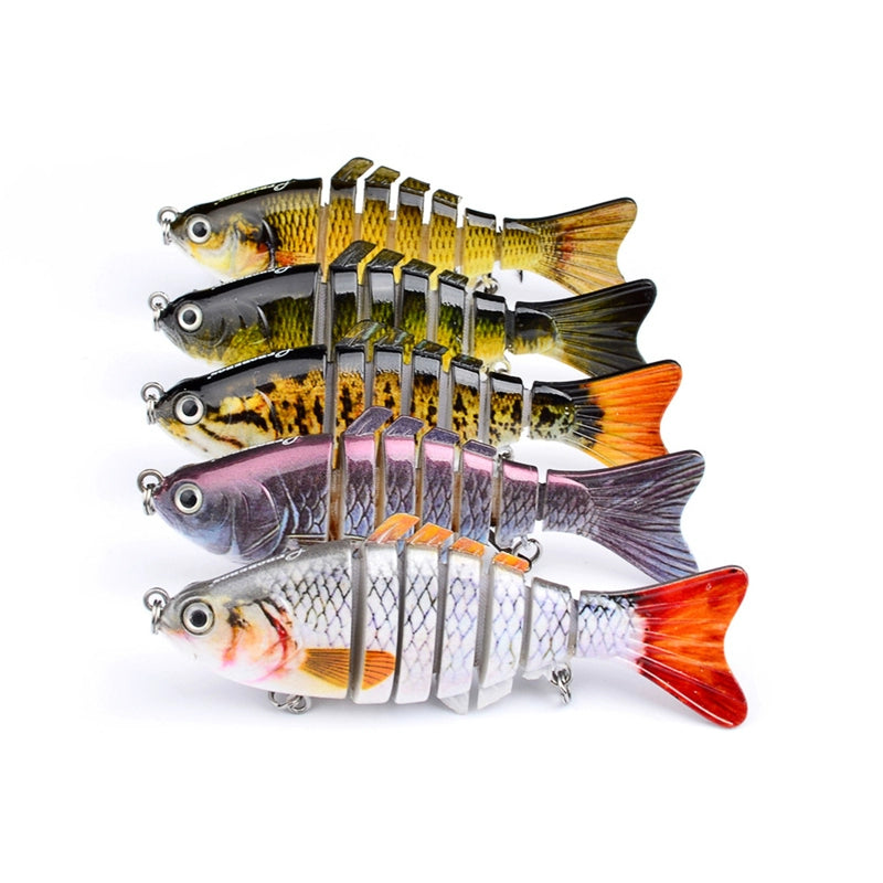 10Cm Classic Lure Bait Plastic Hard Bait 15.5g with Packing 7 Sections Multi-section Fish Bionic Fishing Bait Sea Fishing Hook