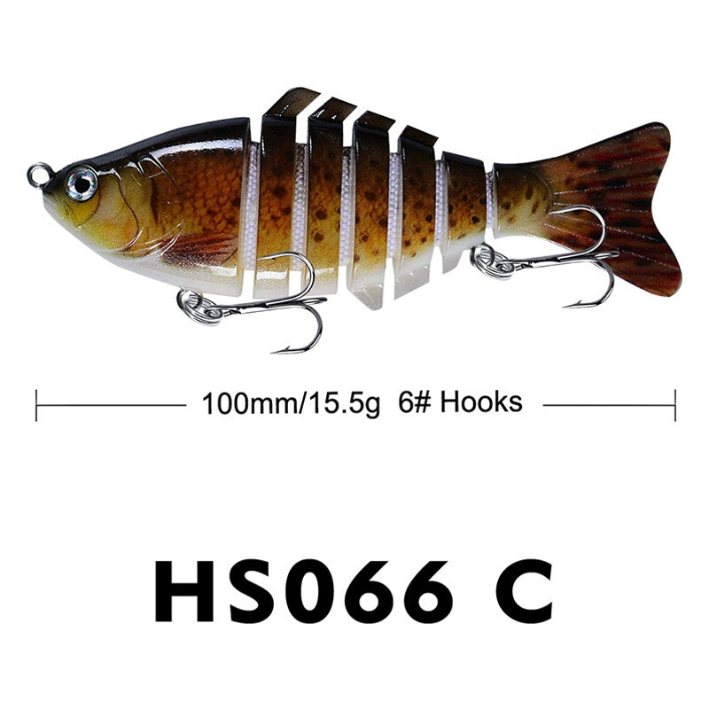 10Cm Classic Lure Bait Plastic Hard Bait 15.5g with Packing 7 Sections Multi-section Fish Bionic Fishing Bait Sea Fishing Hook