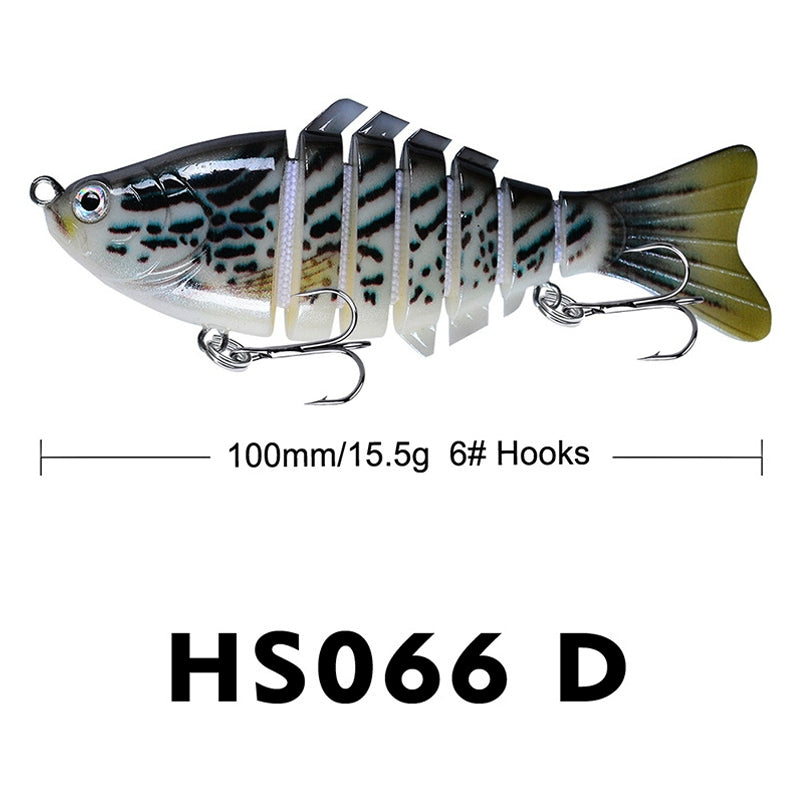 10Cm Classic Lure Bait Plastic Hard Bait 15.5g with Packing 7 Sections Multi-section Fish Bionic Fishing Bait Sea Fishing Hook