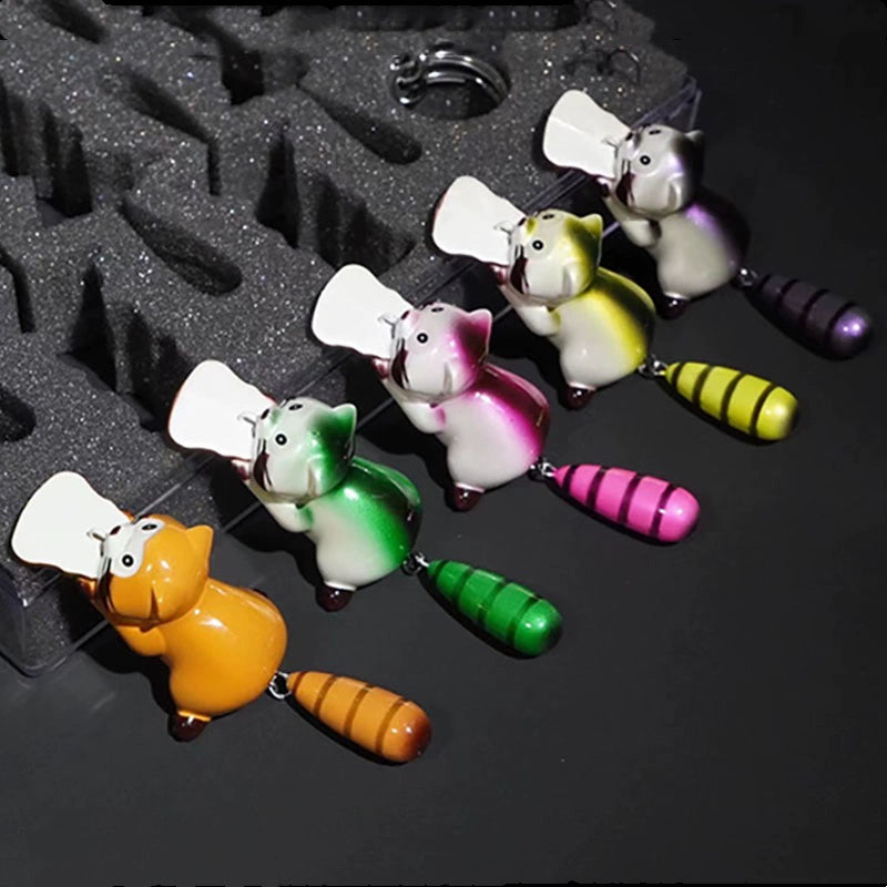 Cute Little Raccoon Hard Bait Mino Fake Bait Key Chain Dual Purpose Fishing Tackle