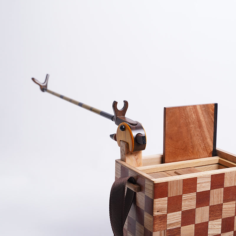 Handmade Golden Phoebe Wood Tanago Tackle Box - Premium Micro Fishing Tool Organizer & Floating Storage Case