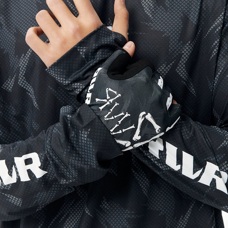 Outdoor Sports UPF50 + Sunscreen Ice Silk Gloves Breathable Anti-skid Dew Five-finger lure Fishing Gloves Men