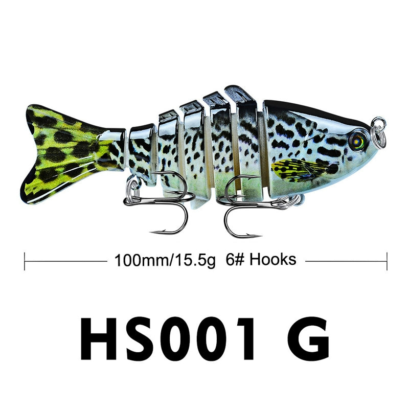 10Cm Classic Lure Bait Plastic Hard Bait 15.5g with Packing 7 Sections Multi-section Fish Bionic Fishing Bait Sea Fishing Hook