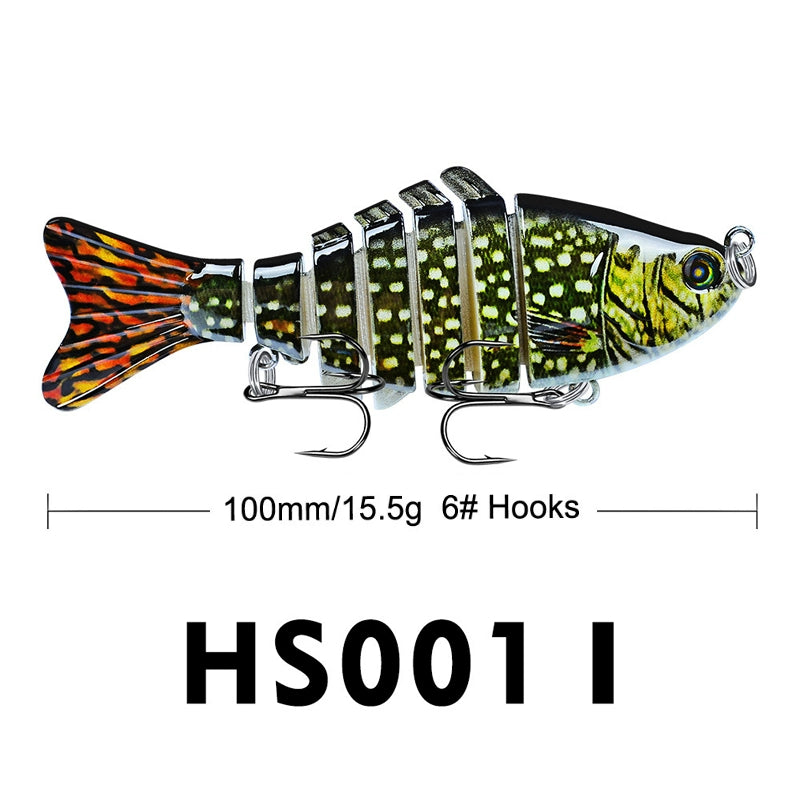 10Cm Classic Lure Bait Plastic Hard Bait 15.5g with Packing 7 Sections Multi-section Fish Bionic Fishing Bait Sea Fishing Hook