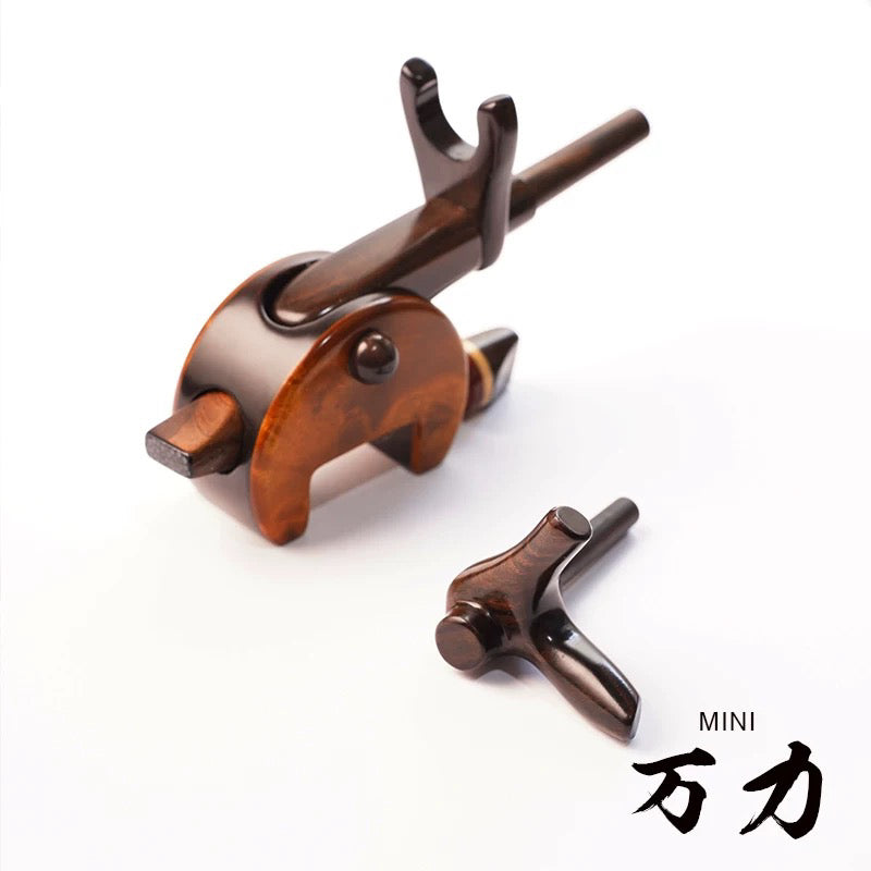 Mini baby elephant Wanli, solid wood battery micro fishing bracket
