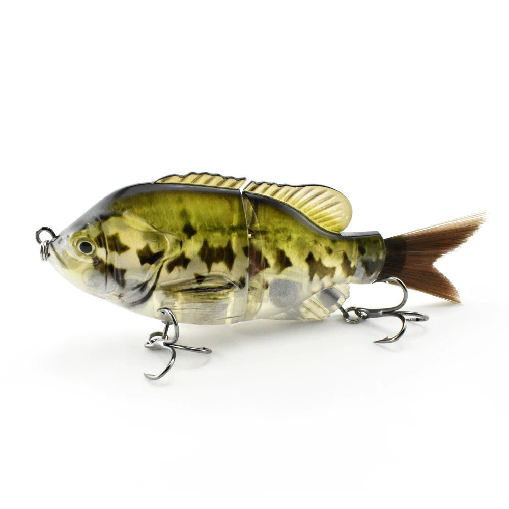 Sunfish Lure bait, 2 knobby fish, built-in noise bait