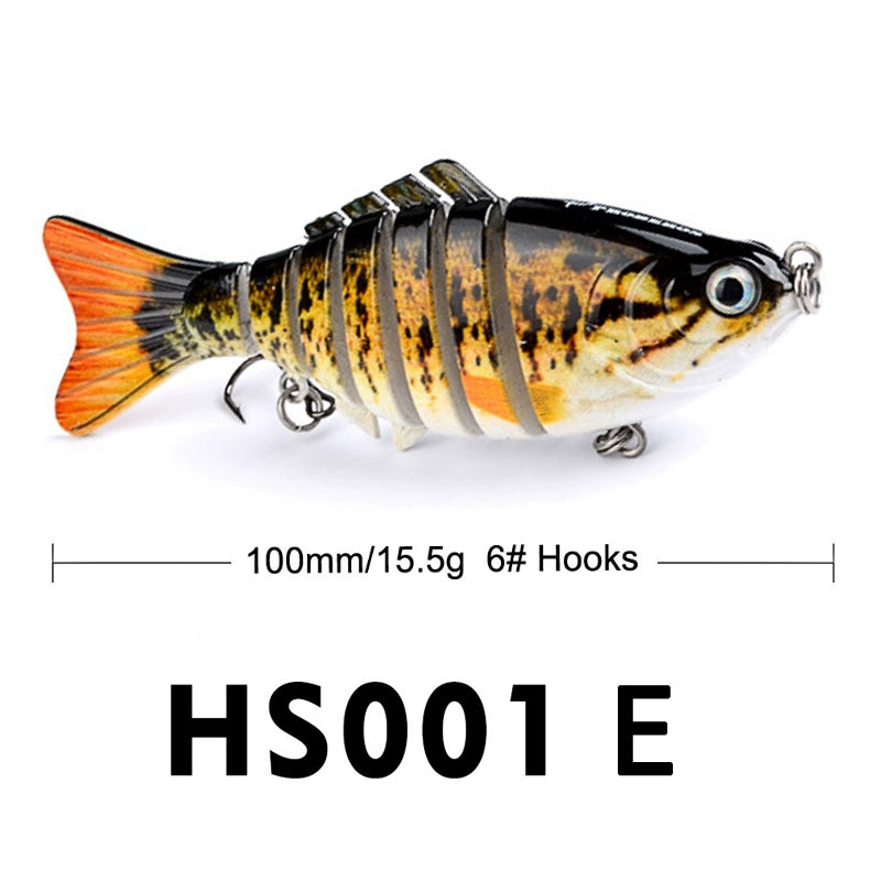 10Cm Classic Lure Bait Plastic Hard Bait 15.5g with Packing 7 Sections Multi-section Fish Bionic Fishing Bait Sea Fishing Hook