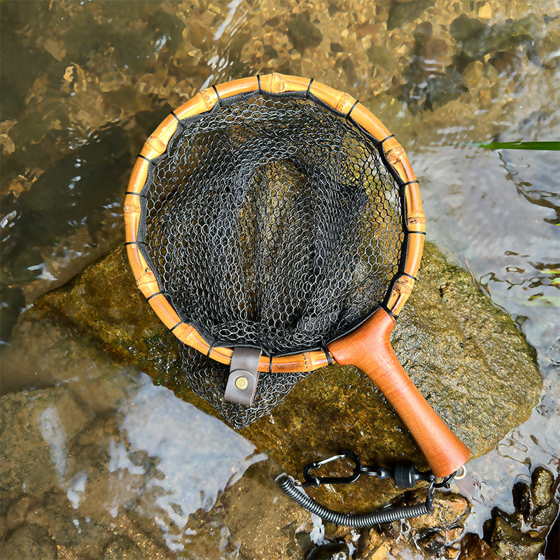 Portable handmade bamboo whip microfishing small net