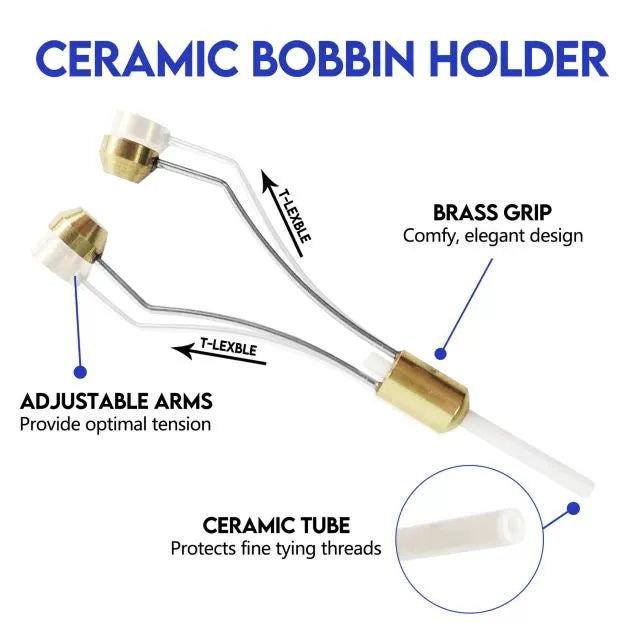 Fly Tying Tool Winding Tool, Ceramic Hole Tying Hook Hair Hook Knot, Threading Tool