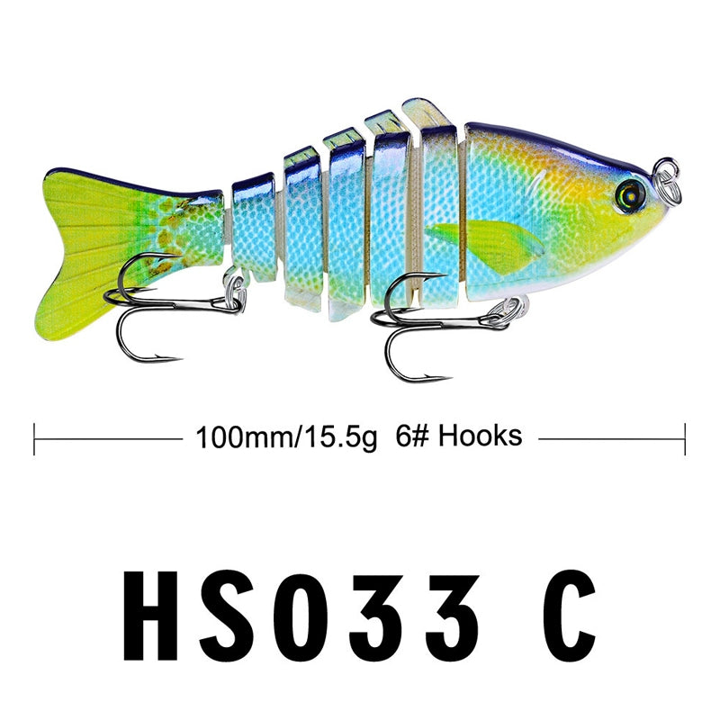 10Cm Classic Lure Bait Plastic Hard Bait 15.5g with Packing 7 Sections Multi-section Fish Bionic Fishing Bait Sea Fishing Hook