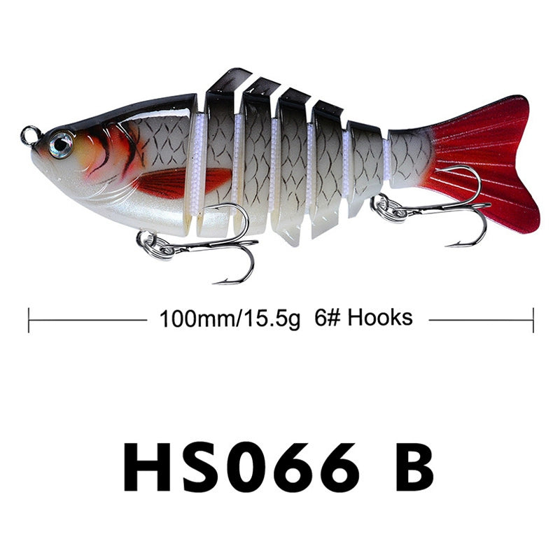 10Cm Classic Lure Bait Plastic Hard Bait 15.5g with Packing 7 Sections Multi-section Fish Bionic Fishing Bait Sea Fishing Hook