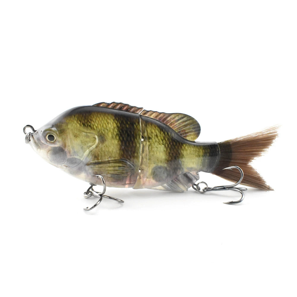 Sunfish Lure bait, 2 knobby fish, built-in noise bait