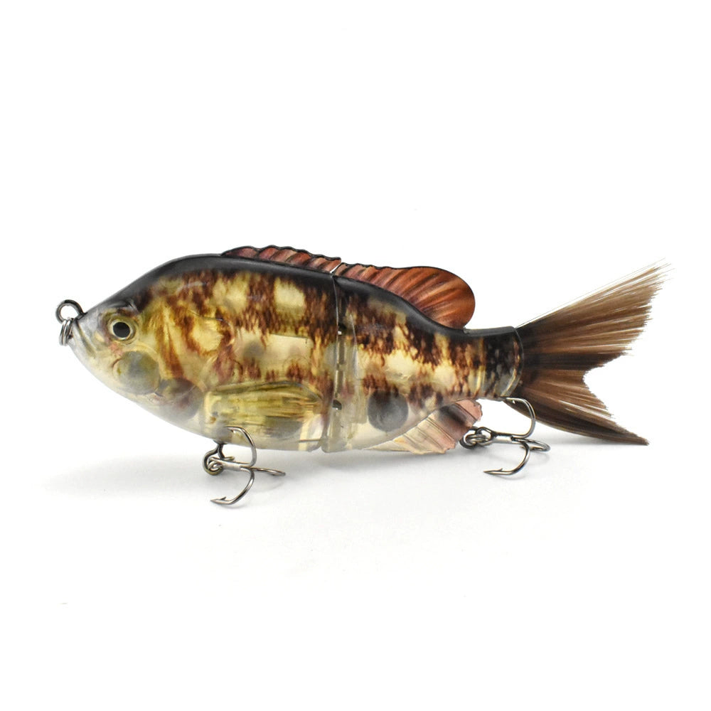Sunfish Lure bait, 2 knobby fish, built-in noise bait