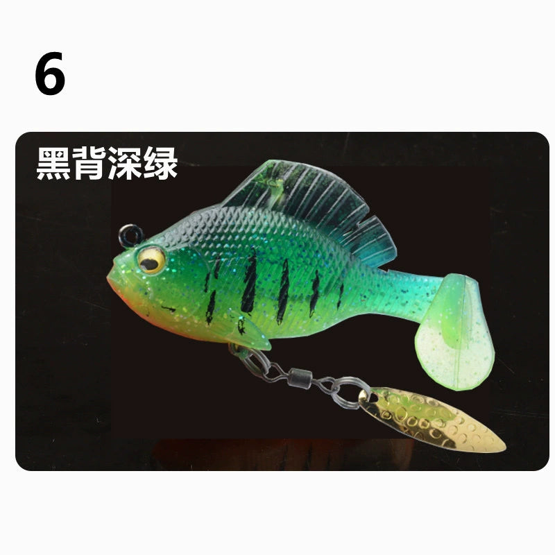 Long-Cast Soft Lure with Hidden Hook – Anti-Snag T-Tail Swimbait