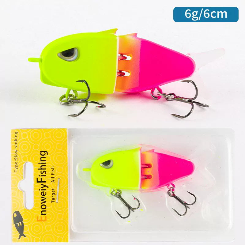 2-Segment Slow Sinking Jointed Fishing Lure – Realistic Pencil Swimbait for Bass & Trout