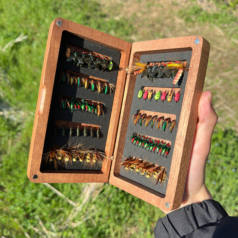 Sold Wood Fly Hook Storage Box