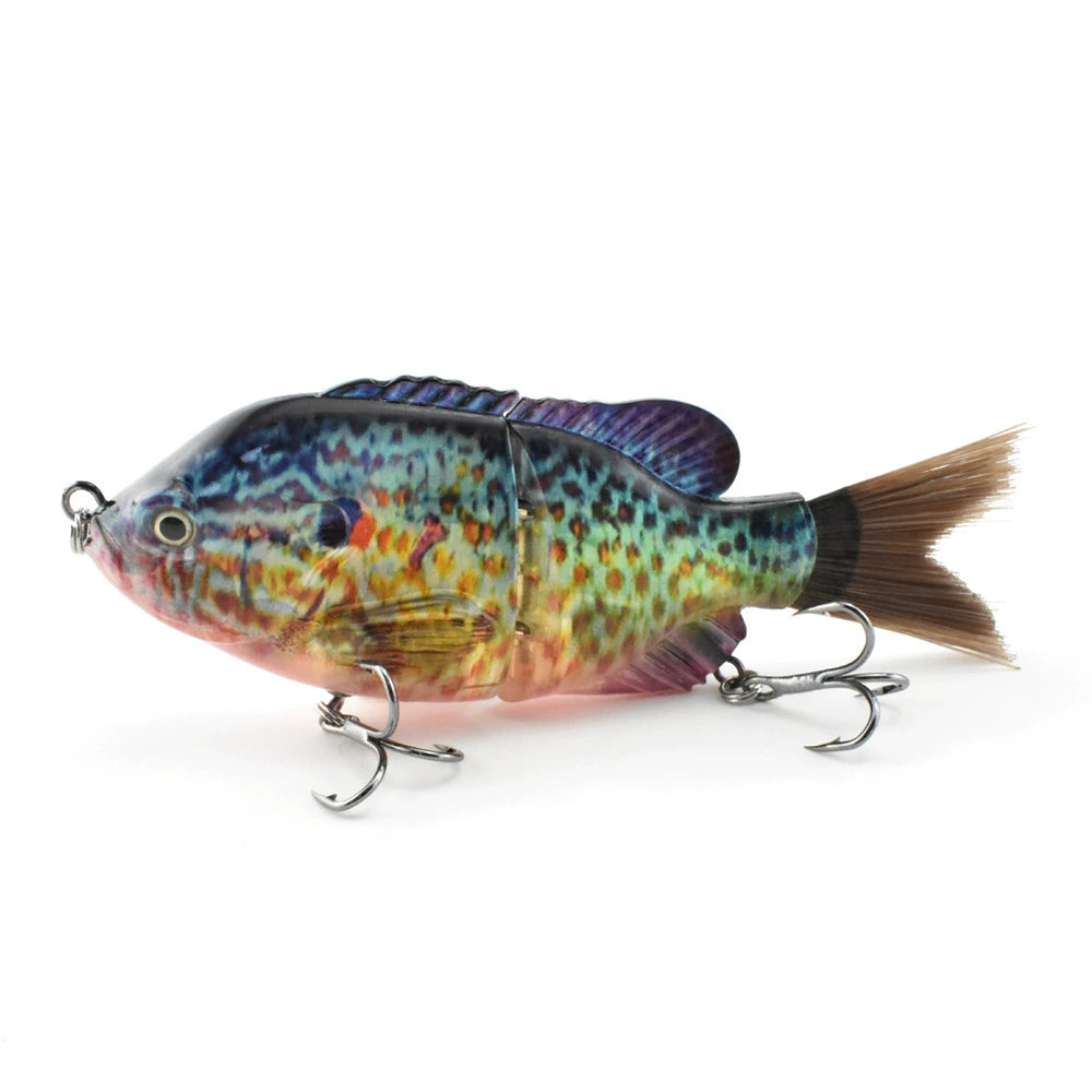 Sunfish Lure bait, 2 knobby fish, built-in noise bait