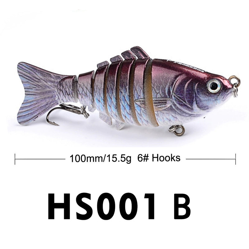 10Cm Classic Lure Bait Plastic Hard Bait 15.5g with Packing 7 Sections Multi-section Fish Bionic Fishing Bait Sea Fishing Hook