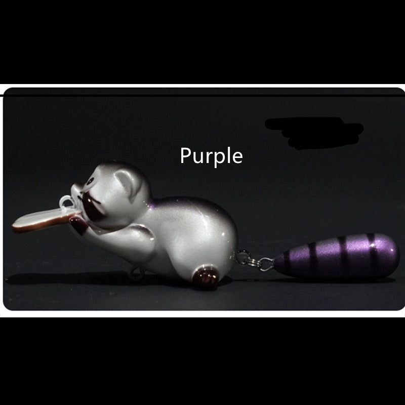 Cute Little Raccoon Hard Bait Mino Fake Bait Key Chain Dual Purpose Fishing Tackle