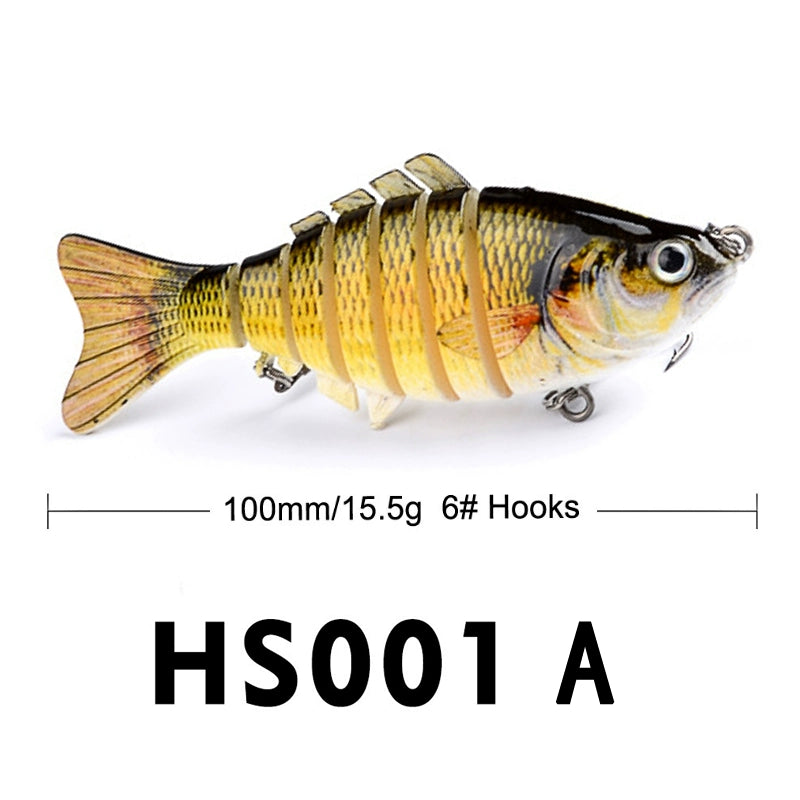 10Cm Classic Lure Bait Plastic Hard Bait 15.5g with Packing 7 Sections Multi-section Fish Bionic Fishing Bait Sea Fishing Hook