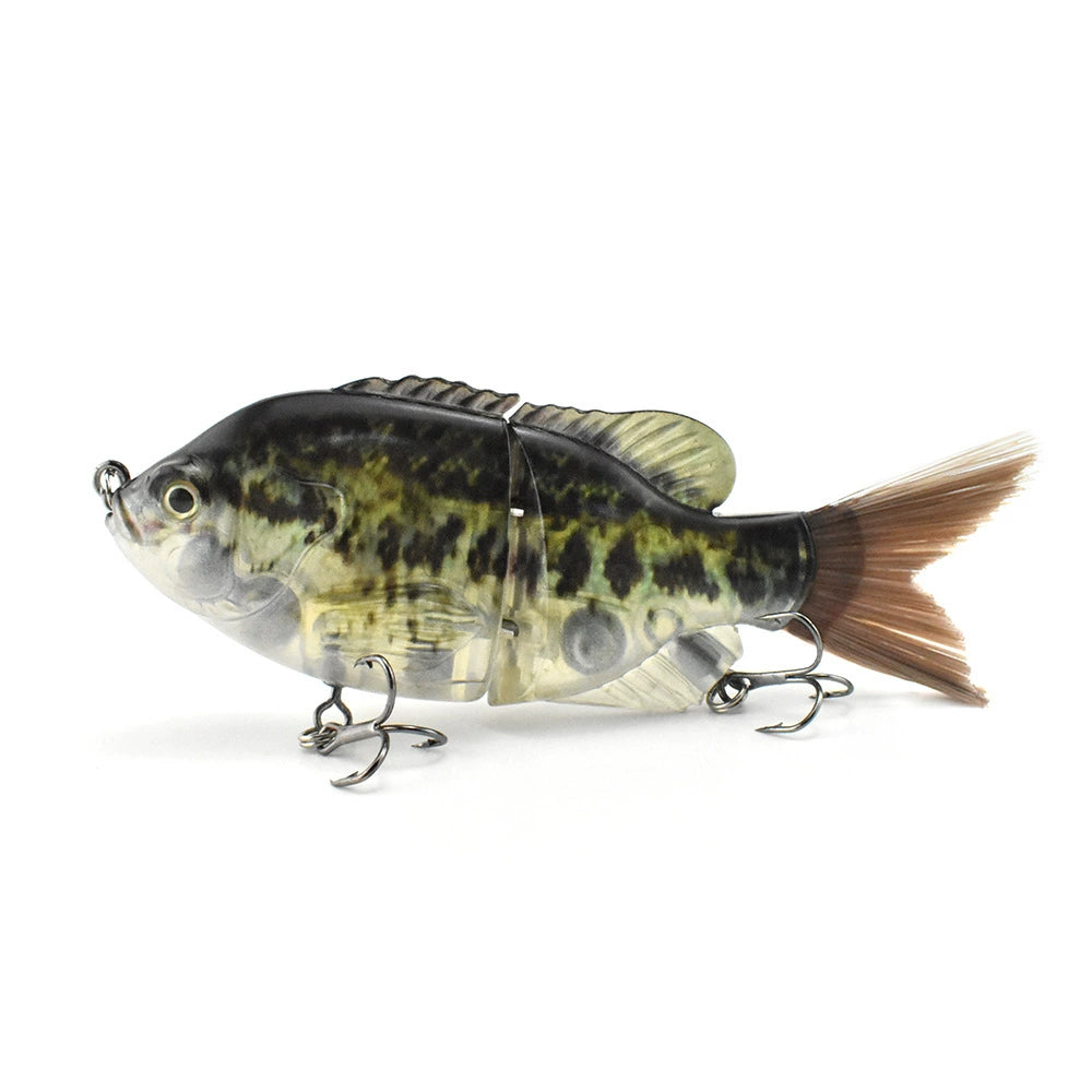 Sunfish Lure bait, 2 knobby fish, built-in noise bait