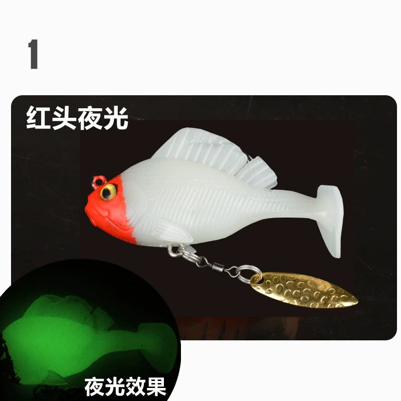 Long-Cast Soft Lure with Hidden Hook – Anti-Snag T-Tail Swimbait