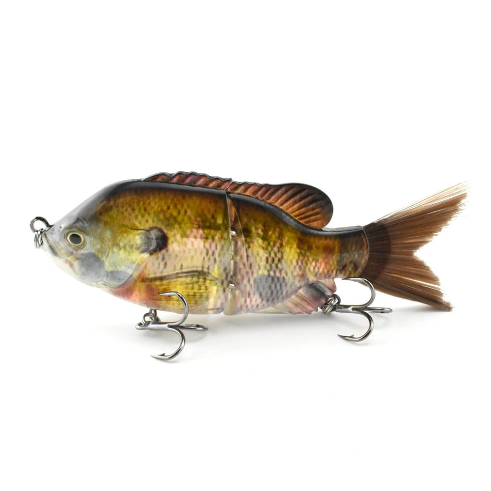 Sunfish Lure bait, 2 knobby fish, built-in noise bait