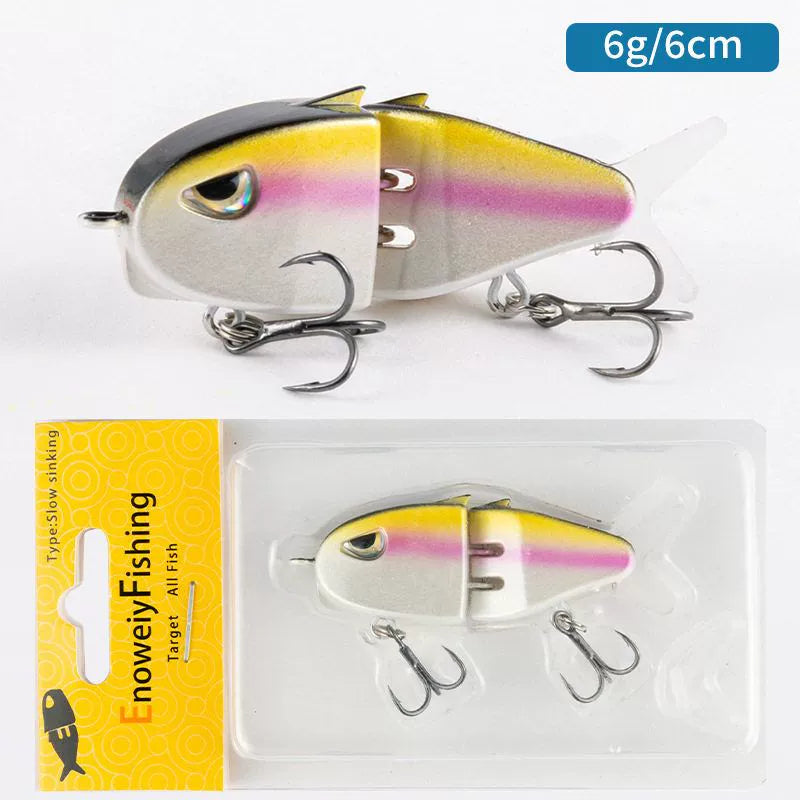 2-Segment Slow Sinking Jointed Fishing Lure – Realistic Pencil Swimbait for Bass & Trout