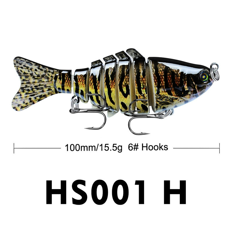 10Cm Classic Lure Bait Plastic Hard Bait 15.5g with Packing 7 Sections Multi-section Fish Bionic Fishing Bait Sea Fishing Hook