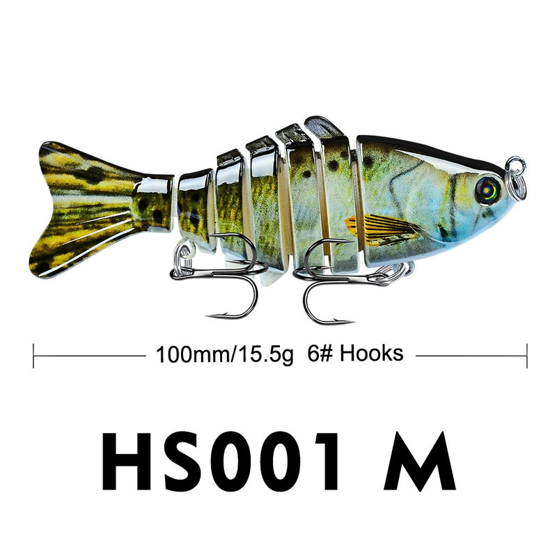 10Cm Classic Lure Bait Plastic Hard Bait 15.5g with Packing 7 Sections Multi-section Fish Bionic Fishing Bait Sea Fishing Hook