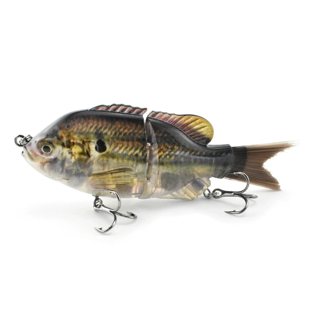 Sunfish Lure bait, 2 knobby fish, built-in noise bait